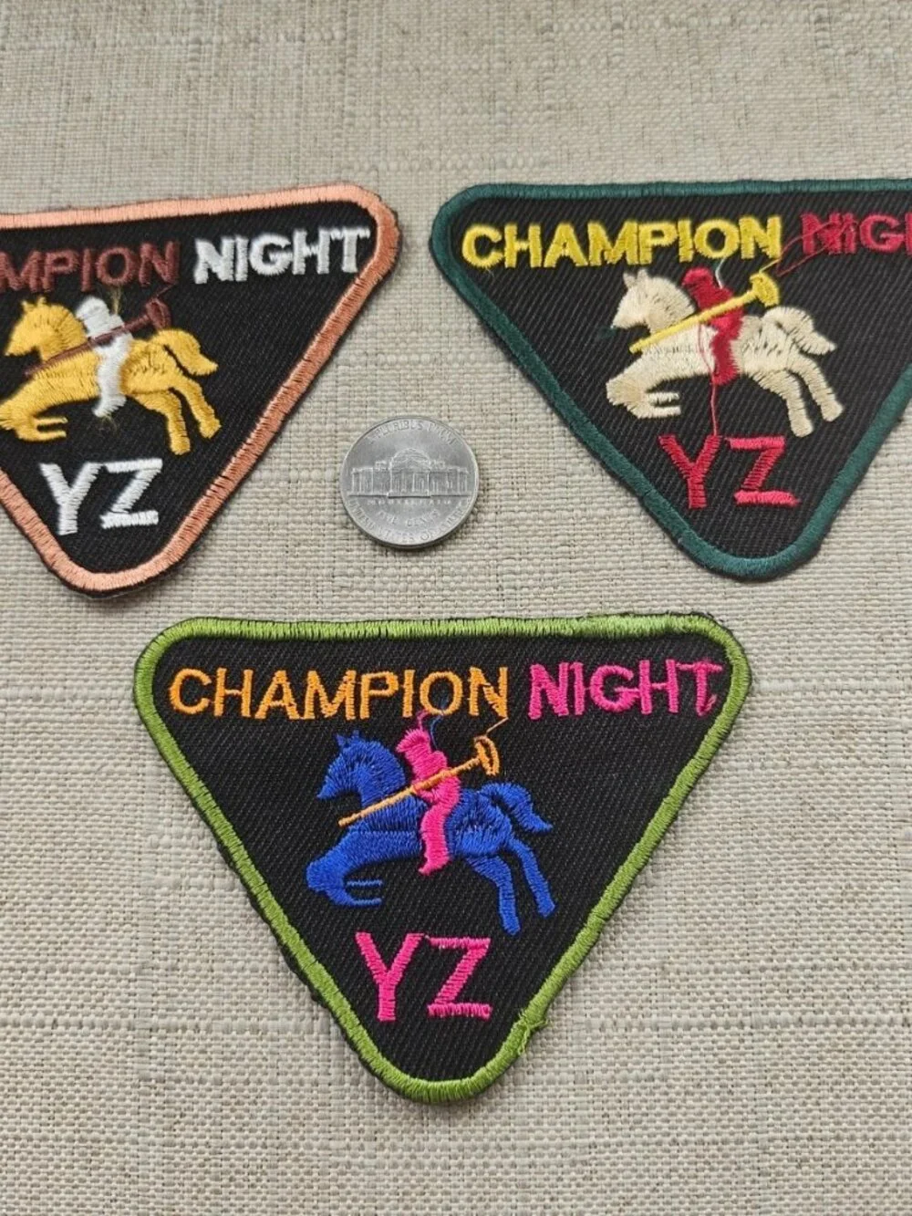 Lot of 3 Iron on Patches for Jackets Clothes Craft Embroidery Champion Night NEW - Picture 12 of 12